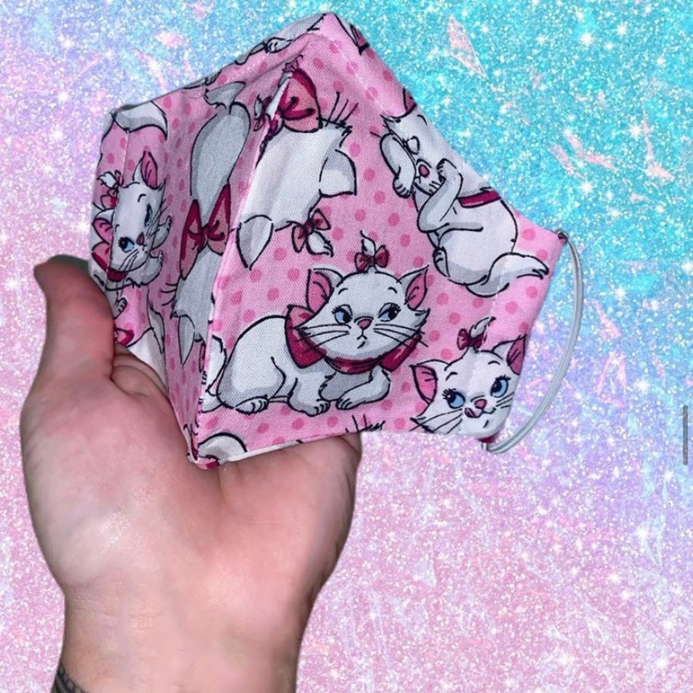 Pink Disney Marie Face Mask